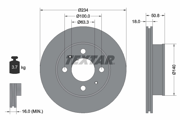 Disc frana TEXTAR 92146803