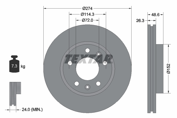 Disc frana TEXTAR 92146900