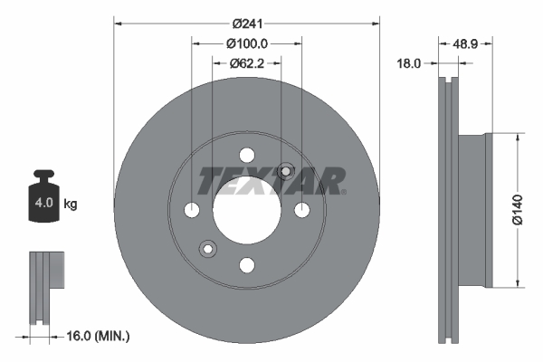 Disc frana TEXTAR 92147103