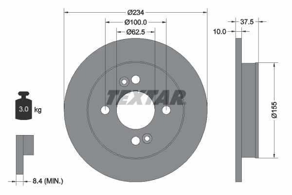 Disc frana TEXTAR 92147203