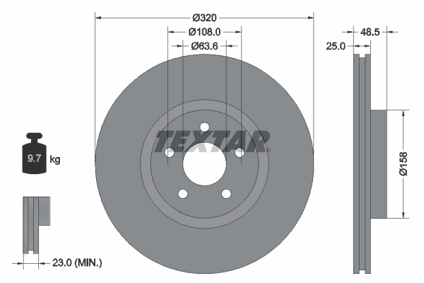 Disc frana TEXTAR 92149100