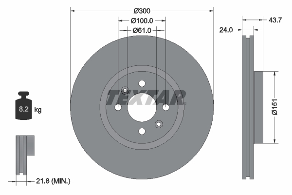 Disc frana TEXTAR 92149503