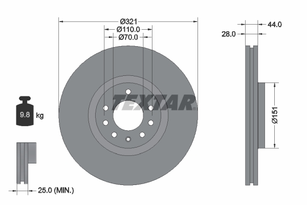 Disc frana TEXTAR 92149803