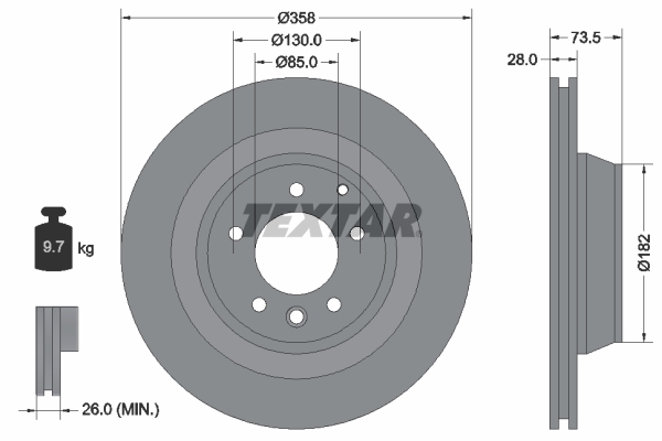 Disc frana TEXTAR 92151403