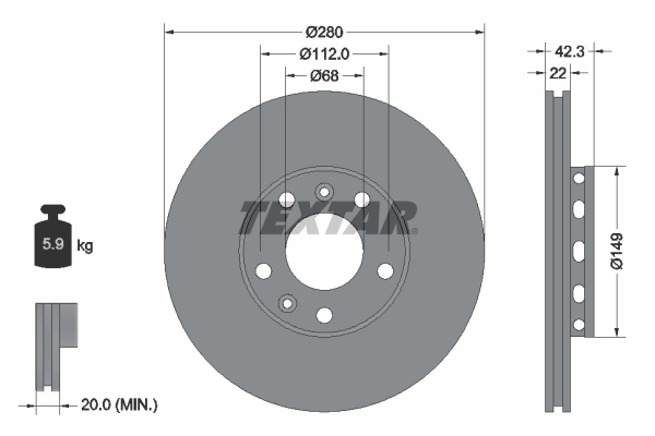 Disc frana TEXTAR 92152203