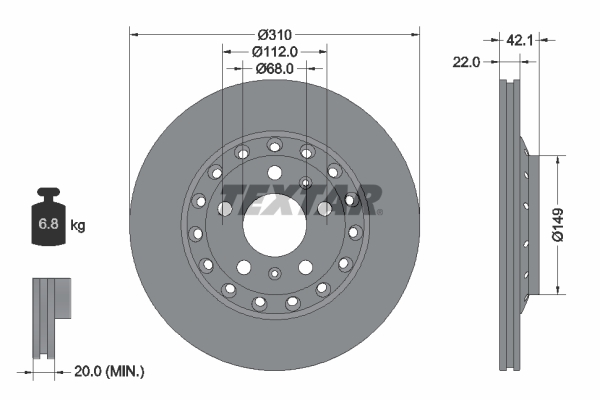 Disc frana TEXTAR 92152303