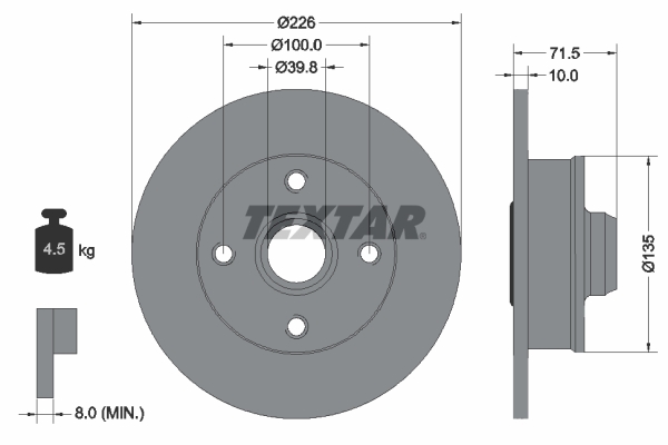 Disc frana TEXTAR 92154203