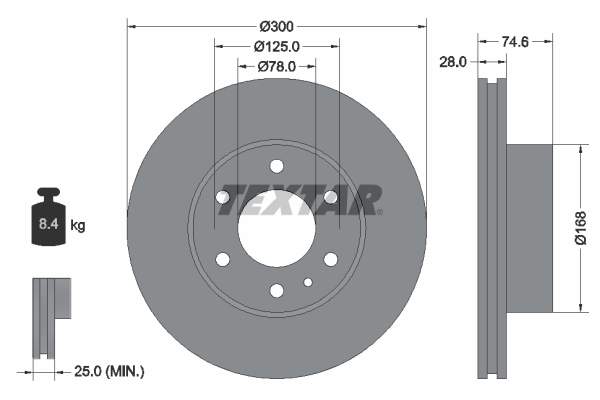 Disc frana TEXTAR 92155900