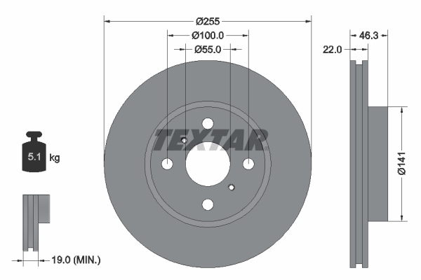 Disc frana TEXTAR 92156100