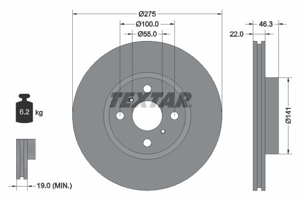 Disc frana TEXTAR 92156200