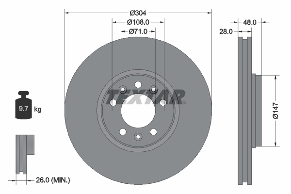 Disc frana TEXTAR 92157003
