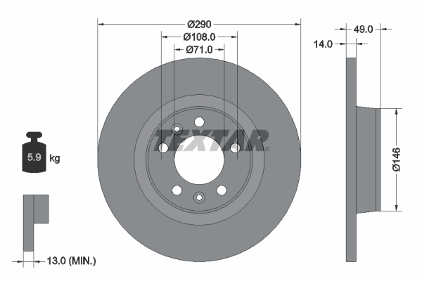 Disc frana TEXTAR 92157100
