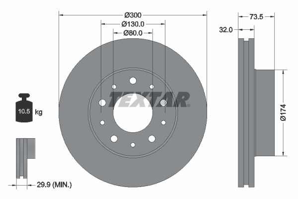 Disc frana TEXTAR 92157303