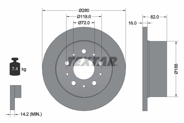 Disc frana TEXTAR 92157403