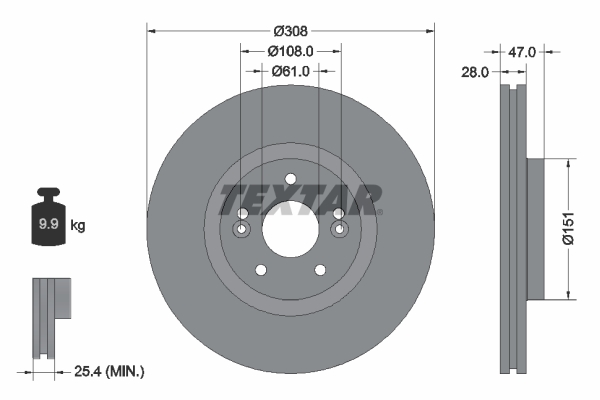 Disc frana TEXTAR 92157700