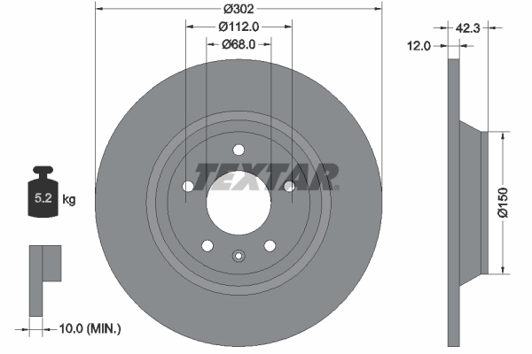 Disc frana TEXTAR 92159503