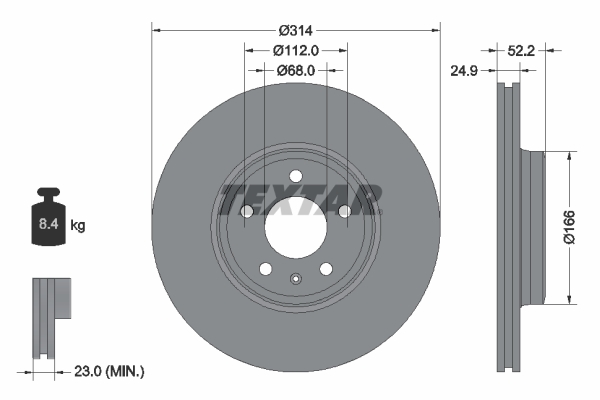 Disc frana TEXTAR 92159905