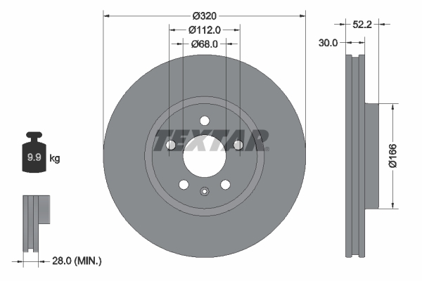 Disc frana TEXTAR 92160005
