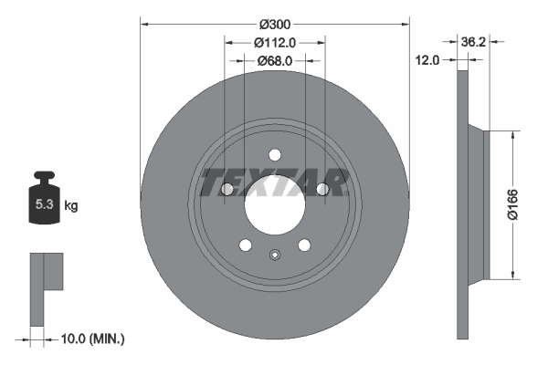Disc frana TEXTAR 92160103