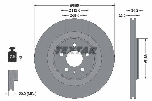 Disc frana TEXTAR 92160303