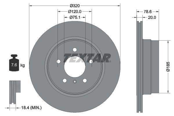 Disc frana TEXTAR 92161103