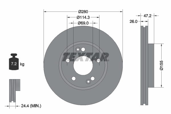 Disc frana TEXTAR 92161603