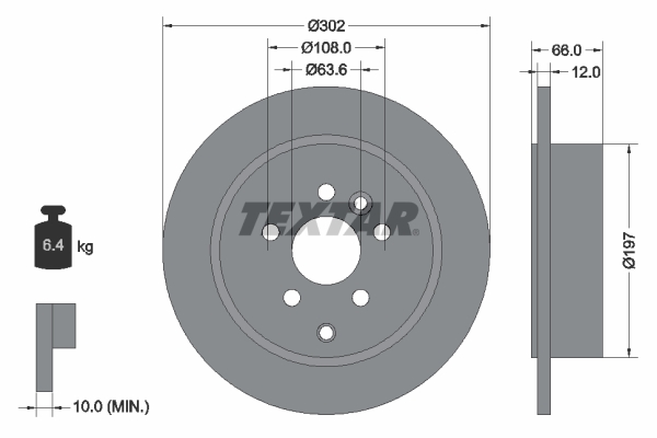 Disc frana TEXTAR 92162703