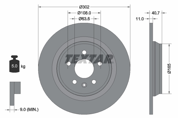 Disc frana TEXTAR 92162903