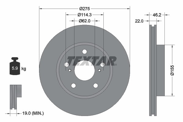 Disc frana TEXTAR 92163803