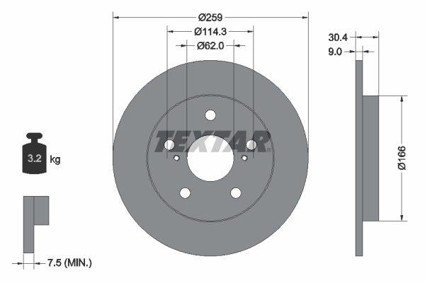 Disc frana TEXTAR 92164103