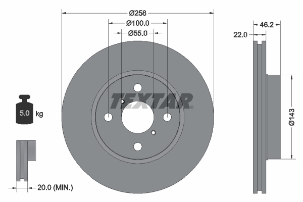 Disc frana TEXTAR 92164203