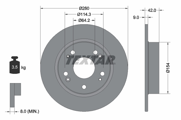 Disc frana TEXTAR 92164303