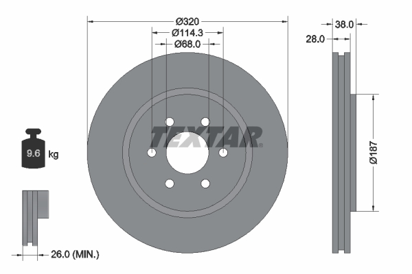 Disc frana TEXTAR 92164405