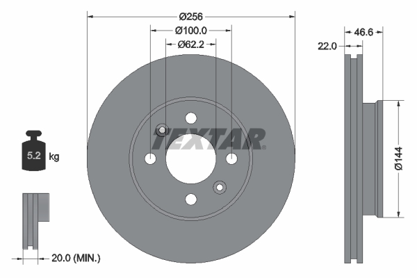 Disc frana TEXTAR 92164703