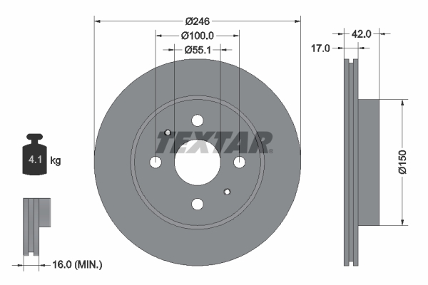 Disc frana TEXTAR 92165603