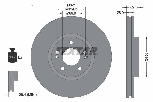 Disc frana TEXTAR 92166003