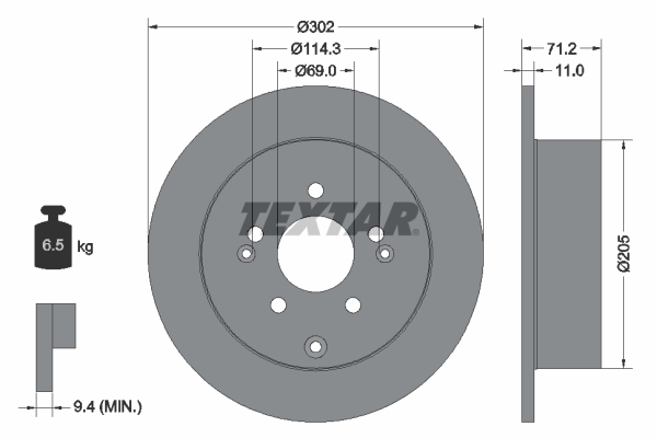 Disc frana TEXTAR 92166103
