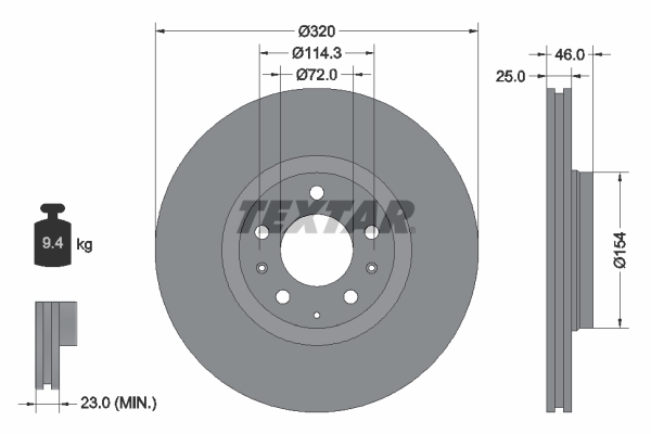 Disc frana TEXTAR 92166300