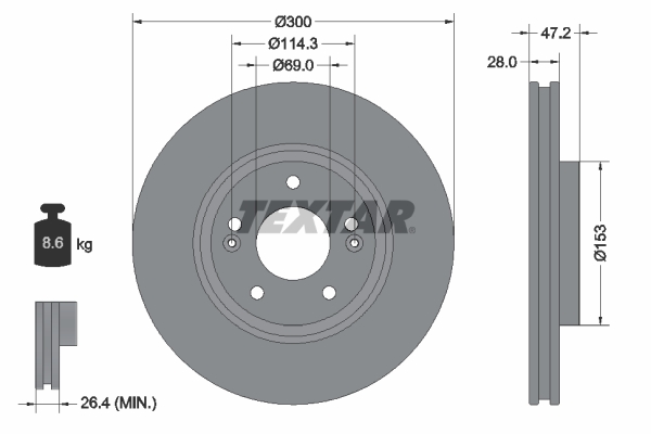 Disc frana TEXTAR 92166505