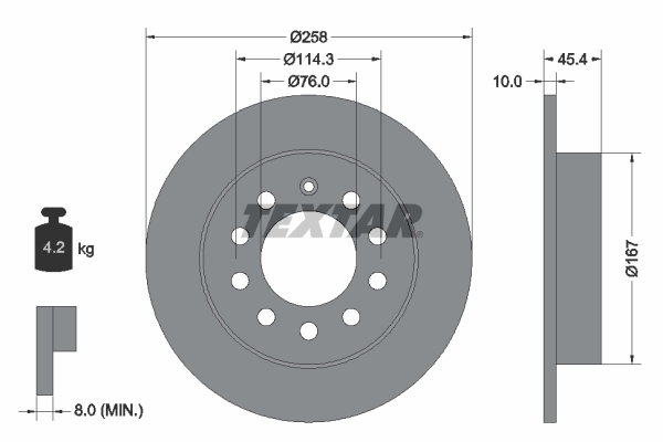 Disc frana TEXTAR 92166700