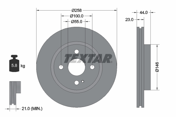 Disc frana TEXTAR 92166803