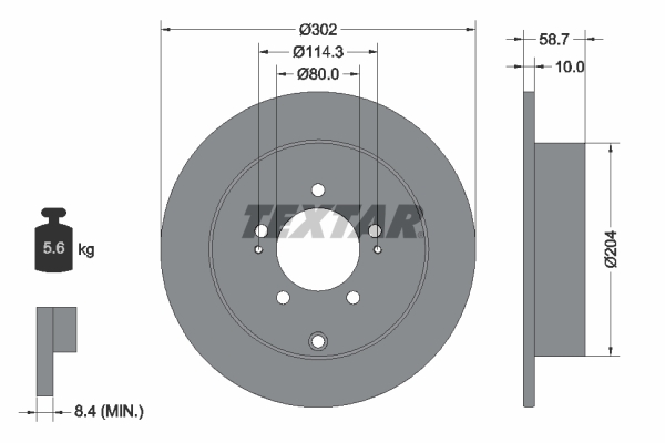 Disc frana TEXTAR 92167003
