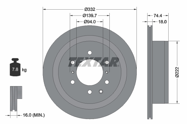 Disc frana TEXTAR 92167303