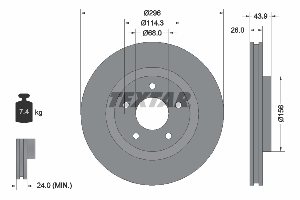 Disc frana TEXTAR 92167405