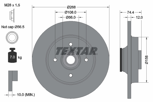 Disc frana TEXTAR 92168703