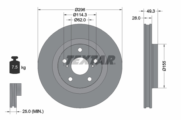 Disc frana TEXTAR 92168803
