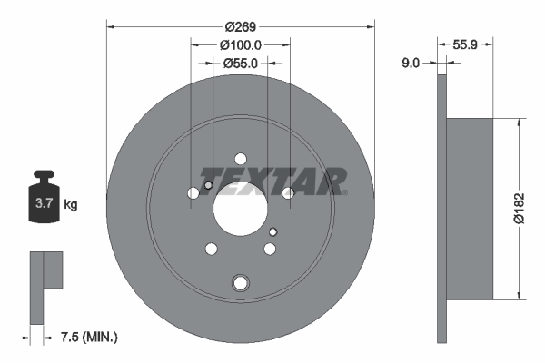 Disc frana TEXTAR 92170403
