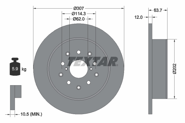 Disc frana TEXTAR 92170803