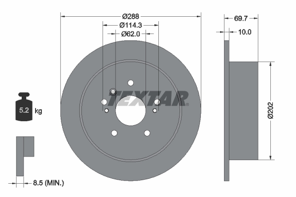 Disc frana TEXTAR 92171603