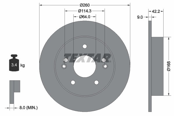 Disc frana TEXTAR 92172003